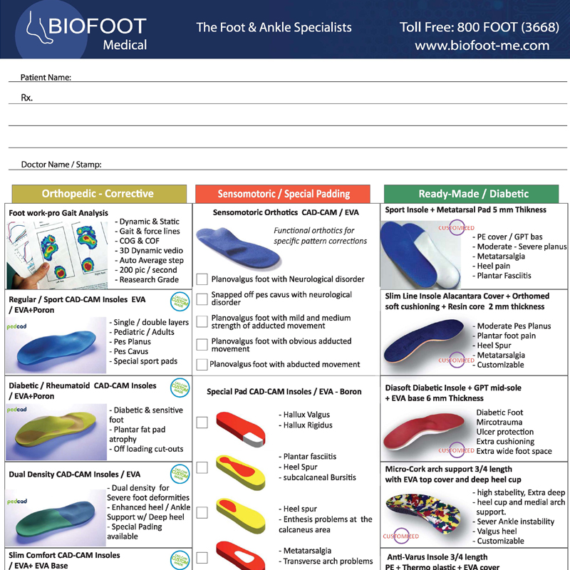 BIOFOOT Prescription Pad RX 2018